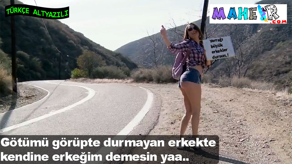 Kalçalarını göstererek otostop çeken kaşar