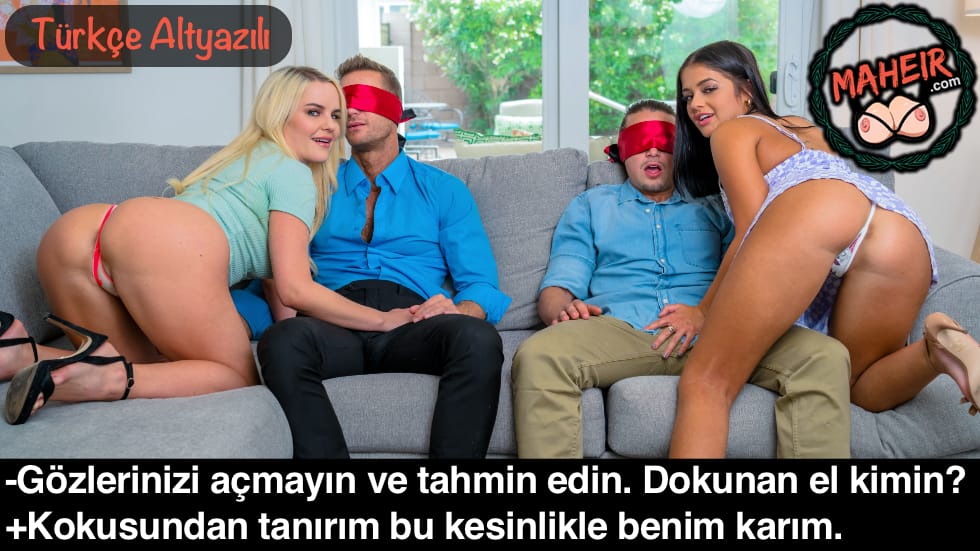 Hanımlar kocalarının gözlerini bağlayıp tahmin oyunu oynadılar